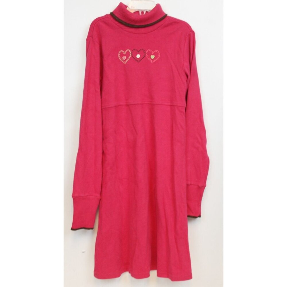NWT 2005 Gymboree Tyrolean Lure Shift Dress sz 12 Turtleneck Heart Cute Pink